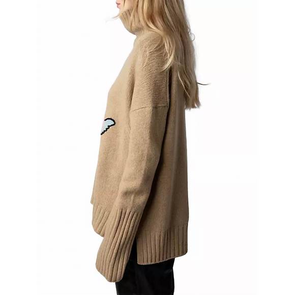 NEW ZADIG & VOLTAIRE alma cerise sweater in nut - Picture 3 of 4